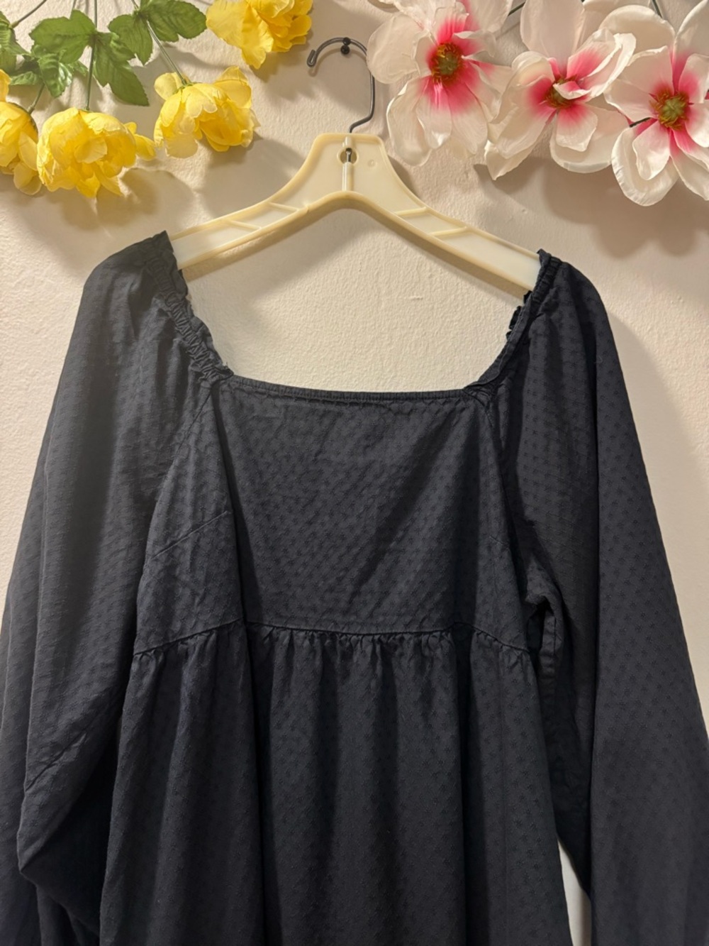 Universal Thread Black Square-Neck Mini Peasant Dress - Picture 3 of 10